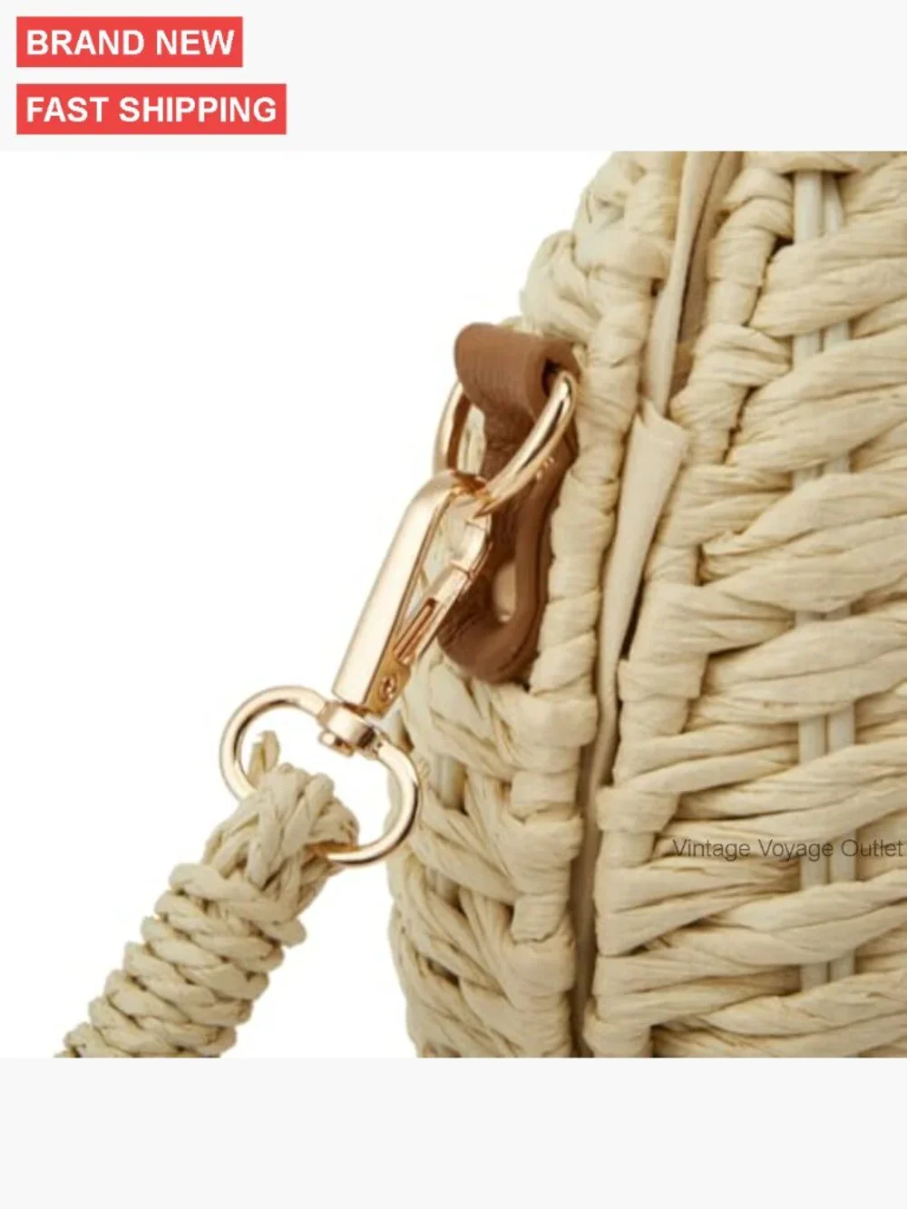Straw Tote Bag Hobo Crossbody Shoulder Purse Summer Beach Handbag - Picture 7 of 7